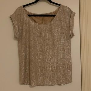 Gold Metallic Cap Sleeve Top
